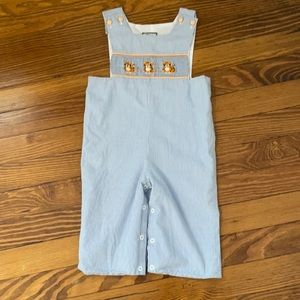 Tiger Smocked Shrimp & Grits Kids Overall